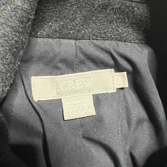 J.Crew Womens Gray Double-Breasted Wool Blend Peacoat Jacket Lined Petite Medium - Picture 9 of 9